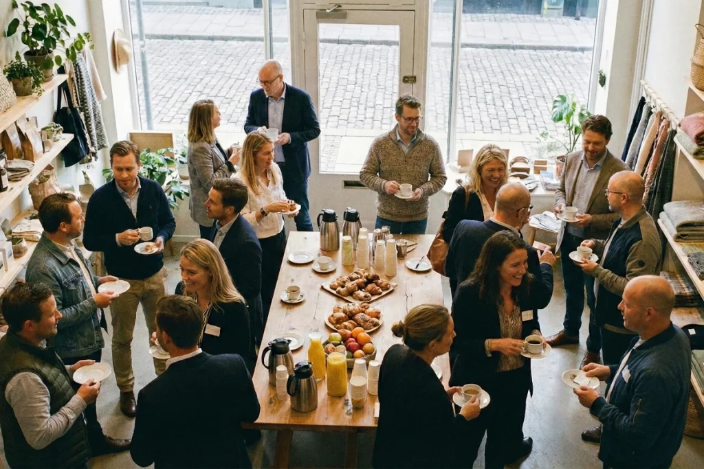 un petit déjeuner de l'union des commerçants