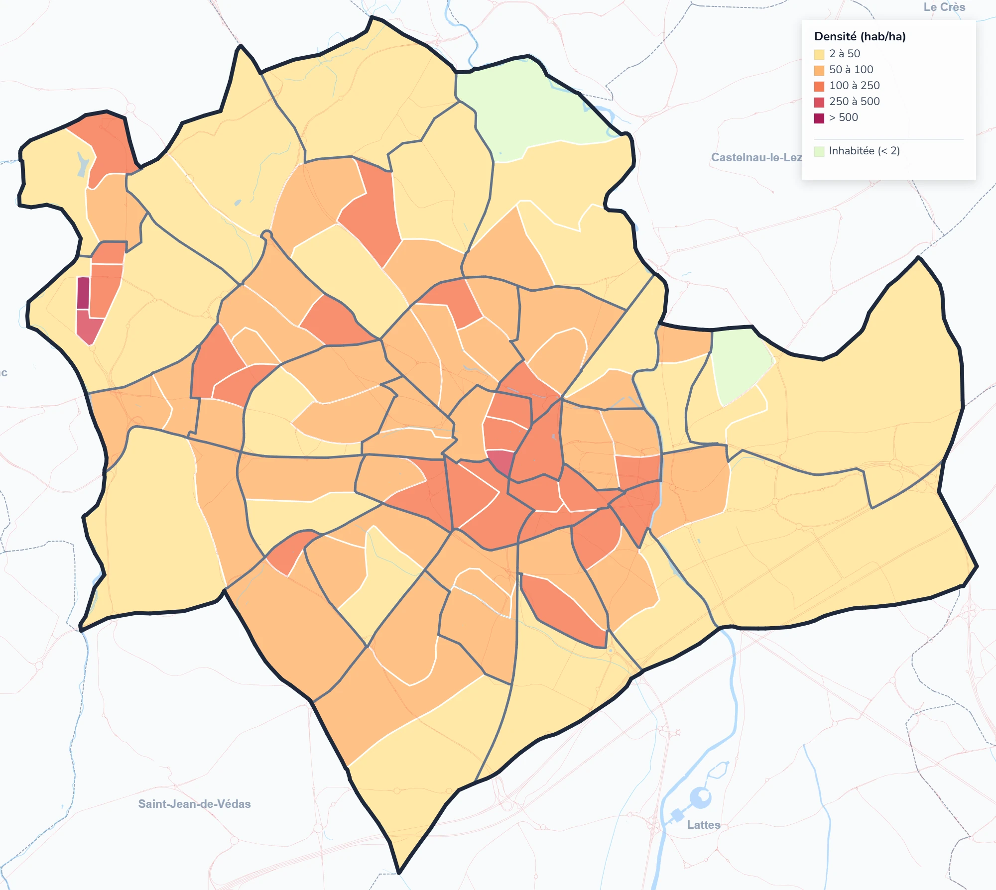 Données démographiques par quartier