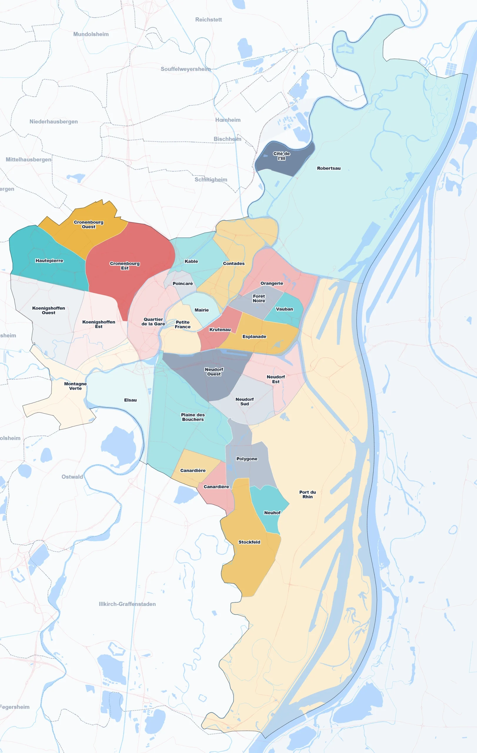 quartiers et arrondissements