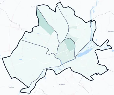 Carte de densité d'emplois salariés estimés de Saint-Quentin