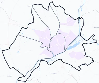 Carte de densité de population étudiante de Saint-Quentin