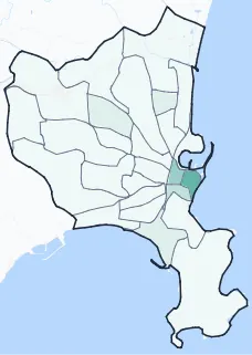 Carte de densité d'emplois salariés estimés de Antibes