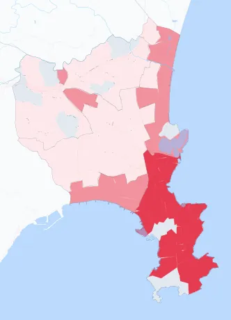 Carte de la valeur locative de référence de Antibes