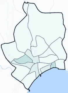 Carte de densité d'emplois salariés estimés de Cagnes-sur-Mer