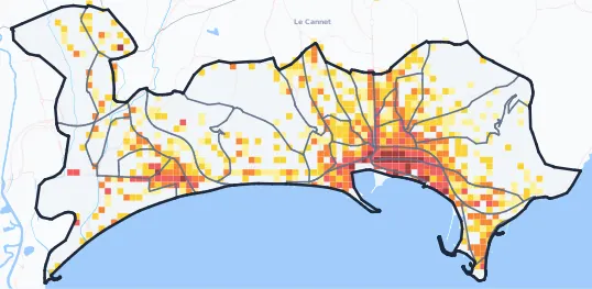 Carte des commerces de Cannes