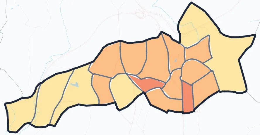 Carte de densité de population de Le Cannet