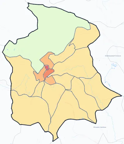 Carte de densité de population de Grasse
