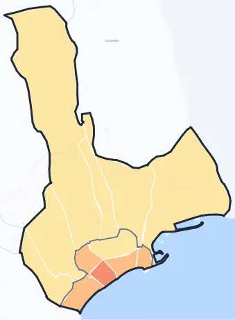 Carte de densité de population de Menton