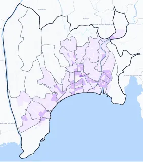 Carte de densité de population étudiante de Nice