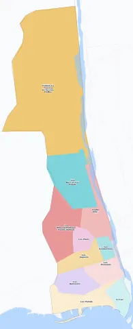 Carte des arrondissements et quartiers de Saint-Laurent-du-Var