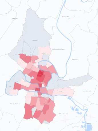 Carte de la valeur locative de référence de Charleville-Mézières