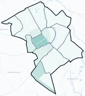 Carte de densité d'emploi (répartition estimée) de Troyes