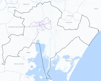 Carte de densité de population étudiante de Narbonne