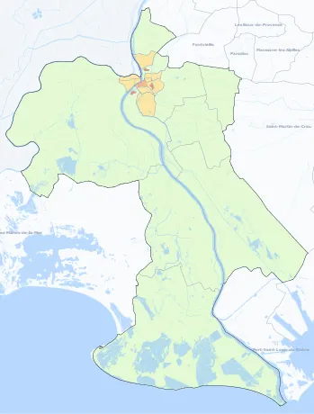 Carte de densité de population de Arles