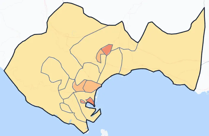 Carte de densité de population de La Ciotat