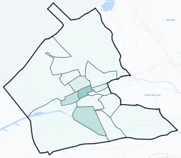 Carte de densité d'emplois salariés estimés de Marignane