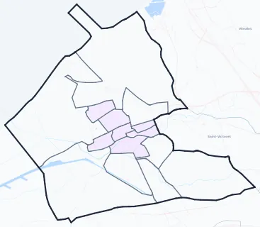 Carte de densité de population étudiante de Marignane