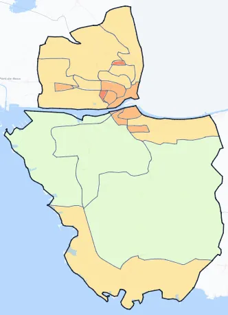 Carte de densité de population de Martigues
