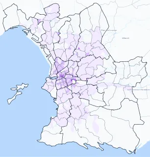 Carte de densité de population étudiante de Marseille