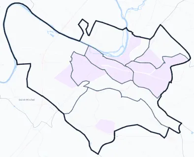 Carte de densité de population étudiante de Angoulême
