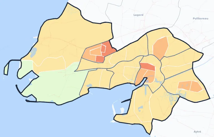 Carte de densité de population de La Rochelle