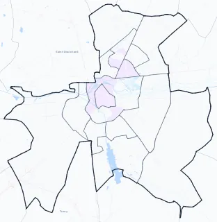 Carte de densité de population étudiante de Bourges
