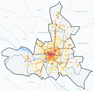 Carte des commerces de Dijon