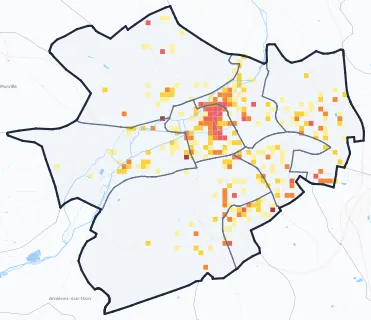 Carte des commerces de Évreux