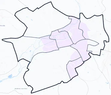 Carte de densité de population étudiante de Évreux
