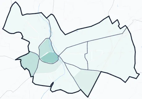 Carte de densité d'emplois salariés estimés de Chartres