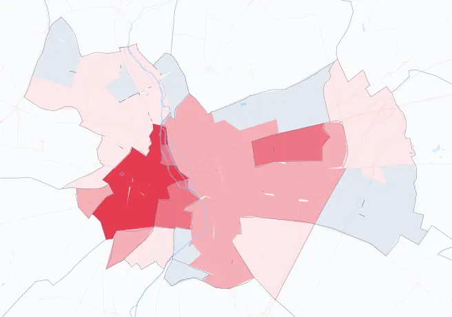 Carte de la valeur locative de référence de Chartres
