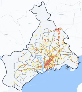 Carte des commerces de Brest