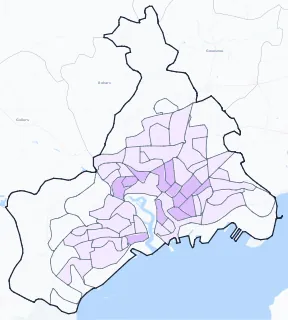 Carte de densité de population étudiante de Brest