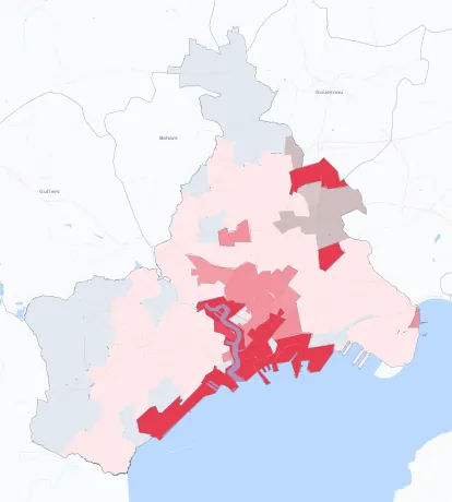 Carte de la valeur locative de référence de Brest