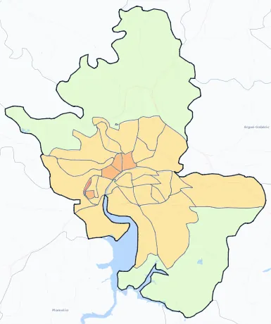 Carte de densité de population de Quimper