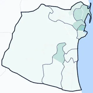 Carte de densité d'emplois salariés estimés de Bastia