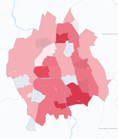Carte de la valeur locative de référence de Alès