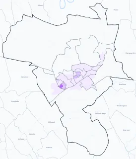 Carte de densité de population étudiante de Nîmes