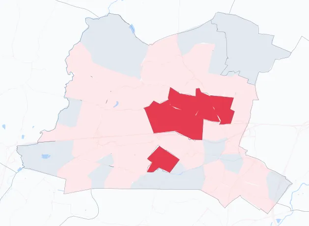 Carte de la valeur locative de référence de Colomiers