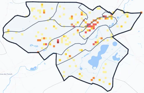 Carte des commerces de Tournefeuille