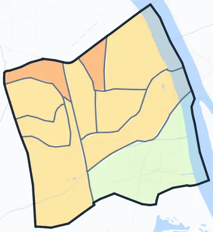 Carte de densité de population de Bègles
