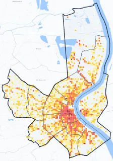 Carte des commerces de Bordeaux