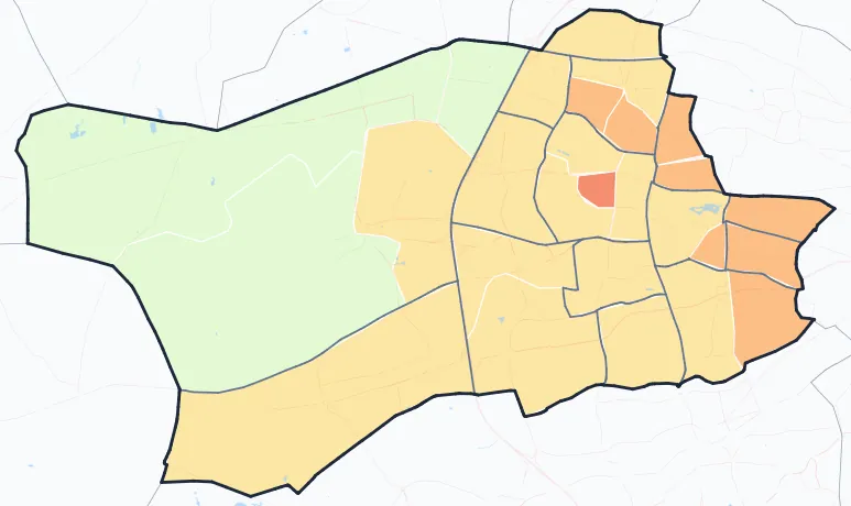 Carte de densité de population de Mérignac