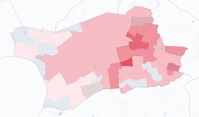 Carte de la valeur locative de référence de Mérignac