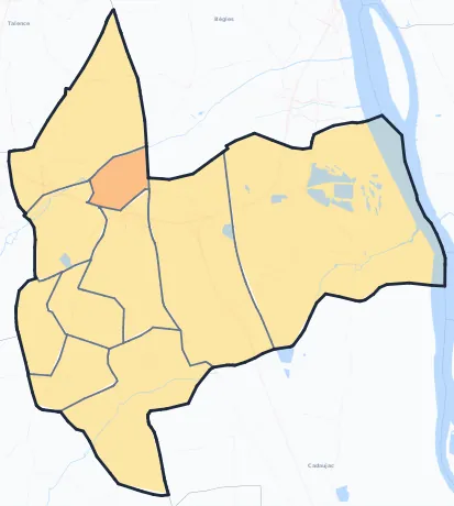 Carte de densité de population de Villenave-d'Ornon