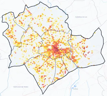 Carte des commerces de Montpellier