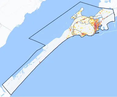 Carte des commerces de Sète