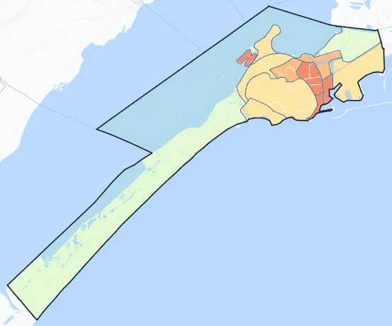 Carte de densité de population de Sète