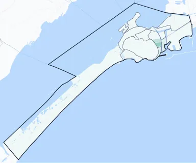 Carte de densité d'emplois salariés estimés de Sète