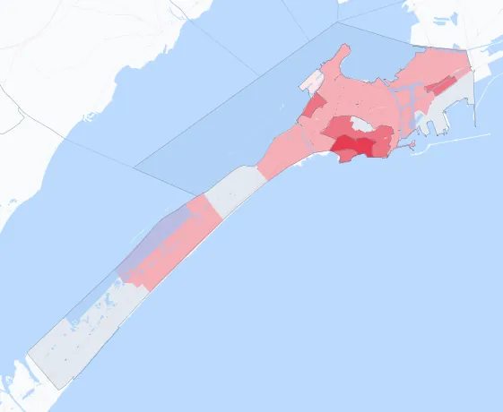 Carte de la valeur locative de référence de Sète